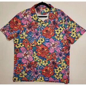 Chubbies Polo Shirt Mens XL The Weekend Has Arrived Floral Tropical Lightweight